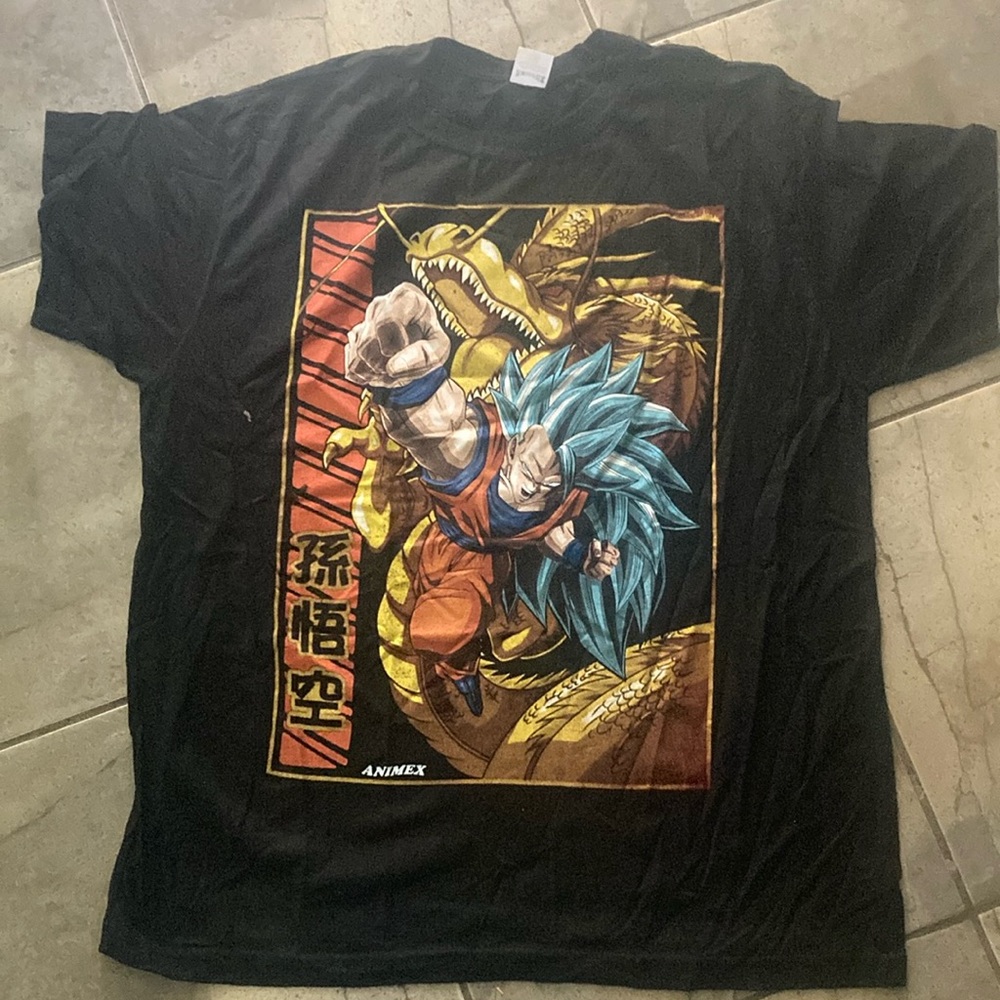 Black Anime-Inspired Short Sleeve Tee with Vibrant Graphic